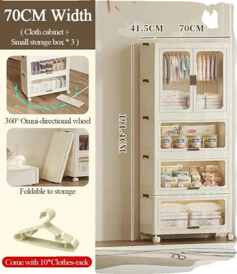 Immagine prodotto di Organizzatore di vestiti, design impilabile, facile da montare, 4 strati