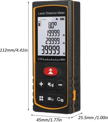 Produktbild von Laserový měřič vzdálenosti 40m/131ft Laserový měřič vzdálenosti Přenosná rukojeť Digitální měřicí nástroj Vyhledávač vzdálenosti s elektronickým úhlovým senzorem m/ft/in Jednotka přepínání Měření vzdálenosti/plochy/objemu/pytagorejského systému