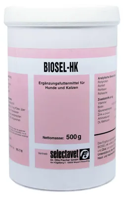 Produktbild von selectavet Biosel-HK 500 g | Hunde & Katzen | Biotin für Haut & Fell