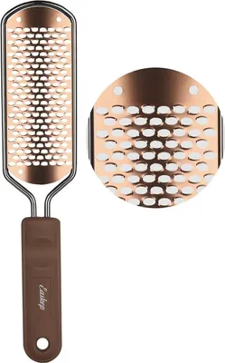 Produktbild von Edelstahl Hornhautentferner Fußfeile Schaber Hornhautraspel Hornhauthobel Gold