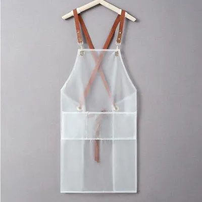 Imagen del producto de Delantales impermeables y resistentes al aceite, ideales para uso doméstico, cocina, cocinar y manualidades - Color blanco
