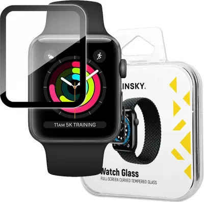 Obrázek produktu pro Hybridní ochranné sklo pro Apple Watch 1/2/3 38mm, černé