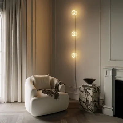 Immagine prodotto di Creative Cables - Lampada da parete Spostaluce con spina e 3 lampadine Ghost