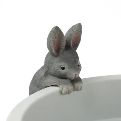 Blumentopfhänger Hase - niedliche Dekofigur als Topfhänger - Tierfigur - Polyresin - H: 11,5cm