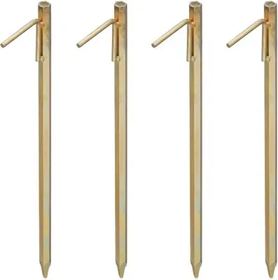 Produktbild von 4er-Set Erdanker 50 cm XXL verzinkt mit Seilhaken für Zelte und Pavillons