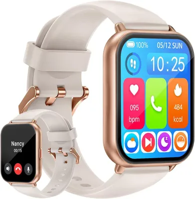 Produktbild von HUAKUA Smartwatch 1,85 Zoll mit Telefonfunktion, Fitnessuhr mit SpO2, Herzfrequenz & Schlafmonitor, 100+ Sportmodi, IP68 wasserdicht