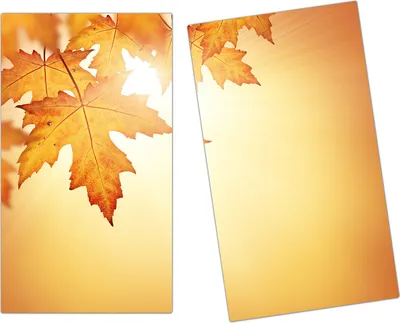 Produktbild von Spritzschutz Herdabdeckplatte Schneidebrett aus Glas Herbstlaub 2-Teilig (60x52cm)