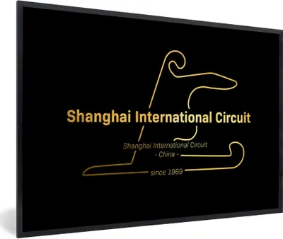 Produktbild von MuchoWow® Gerahmtes Poster Formel 1 - Shanghai - Rennstrecke 90x60 cm - Poster mit Schwarzem Bilderrahmen Wandposter Rahmen Foto Bilder - Fotorahmen - Foto-Plakat