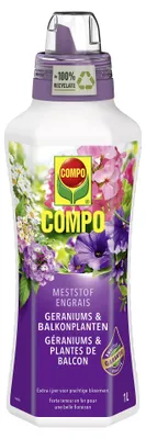 Produktbild von Compo Flüssigdünger für Geranien & Balkonpflanzen - 1 l - Für Geranien & Balkonpflanzen - Mit praktischem Dosierdeckel