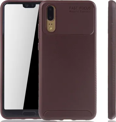 Immagine prodotto di Custodia protettiva per Huawei Mate 20 Lite, effetto fibra di carbonio, bumper color marrone
