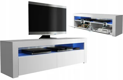 Produktbild von RTV-Sideboard für Fernseher 160 cm, minimalistisches Weiß, matt