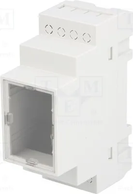 Image de 1 x Boîtier : pour rail DIN. Dimensions : Y : 90 mm, Z : 65 mm, X : 35 mm. Couleur : gris. Référence : Z106JFP. Boîtier de classe V0