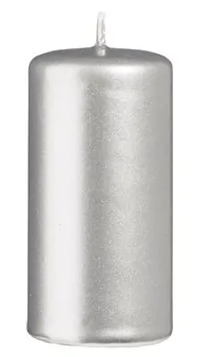 Produktbild von Stumpenkerzen Silber 80 x Ø 40 mm, 12 Stück