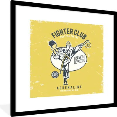 Produktbild von MuchoWow® MuchoWow® Gerahmtes Poster Karate - Mann - Jahrgang 40x40 cm - Poster mit zchwarzem Bilderrahmen - Poster - Plakat im Rahmen