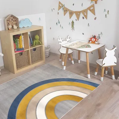 Obrázek produktu pro Dětský koberec DUHA 3D šedý 120 cm x 170 cm