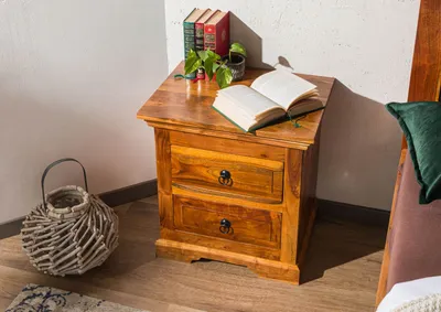 Produktbild von MASSIVMOEBEL24 Nachttisch Akazie 52x40x54 honig  lackiert OXFORD #0905