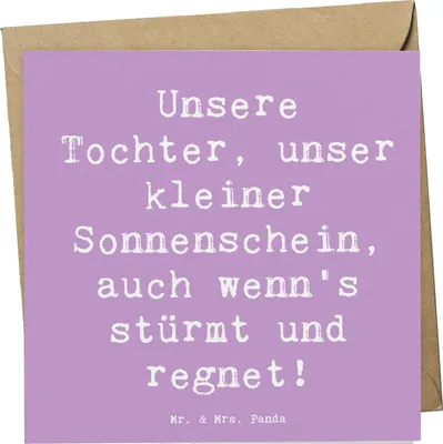 Produktbild von Mr. & Mrs. Panda Grußkarte Spruch Tochter Sonnenschein - Lavendeltraum - Geschenk, Verwandte, doppelkarte, anlasskarte, Einfallsreichtum, Klappkarte, Glückwunschkarte