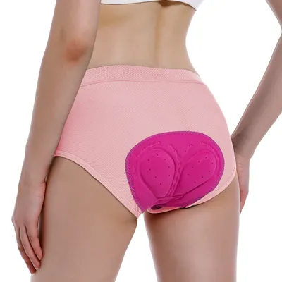 Produktbild von Damen Fahrradhose 4D Gel Radlerhose Fahrradhose Fahrrad Unterwäsche mit Gepolste Rosa M