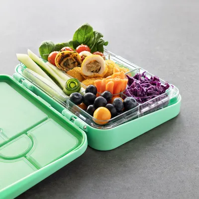 Produktbild von Navaris Bento Box Lunch Box Brotdose Vesperbox - auslaufsicher mit variablen Fächern - herausnehmbare Innenschale - Brotdose - grün
