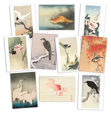 Imagen del producto de Conjunto de postales con arte japonés Ukiyo-e, 10 unidades, técnica de xilografía, para decoración