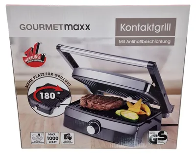Produktbild von GOURMETmaxx Kontaktgrill mit Antihaftbeschichtung, 1000 Watt, stufenlos einstellbar,