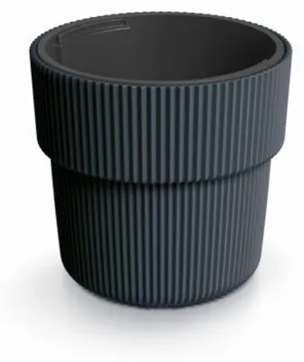 Produktbild von Blumentopf Milly klassisch gestreift Innen- und Außenbereich Pflanzgefäß Pflanztopf aus Kunststoff 390 mm Farbe Anthrazit