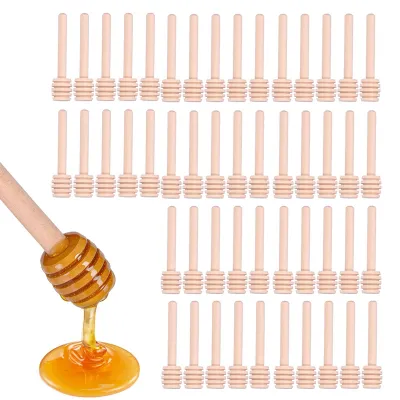 50er-Pack Honigdipper aus Holz, kleine Honigwabenstäbchen