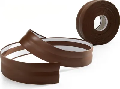 Productafbeelding van QUEST Zelfklevende plint, 23x32mm, 5 meter, PVC plint, afwerkstrip voor wand en vloer, flexibel, decoratief, UV-bestendig, donkerbruin