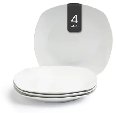 Produktbild von Speiseteller - Ø 27 cm - Weiß - Porzellan - 4er Set