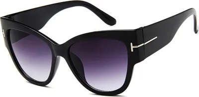 Produktbild von Techsuit Damen Cat Eye Sonnenbrille - Elegante Schwarz mit UV-Schutz KP37029