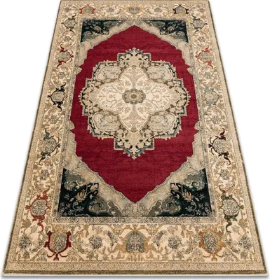 Zdjęcie produktu dla Dywan wełniany POLONIA Palazzo velvet rozeta czerwony wielokolorowy 170x235 cm