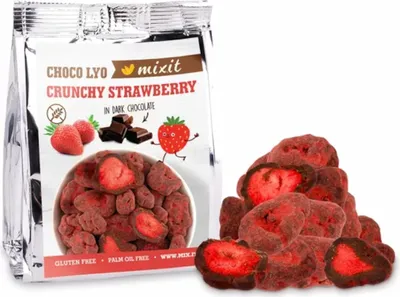 Obrázek produktu pro Křupavé jahody v čokoládě 60g