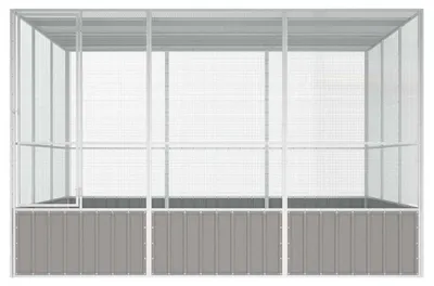 Produktbild von vidaXL Vogelkäfig Grau 302,5x324,5x211,5 cm Verzinkter Stahl