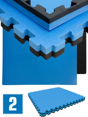 Produktbild von 1.6qm Kampfsportmatte 4cm - 2 Judo Matten für Zuhause 90x90 Home Gym Dojo Matte