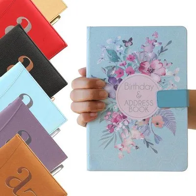 Produktbild von Famanu Adressbuch A-Z mit Hartcover und Index - Grün mit Blumenmuster