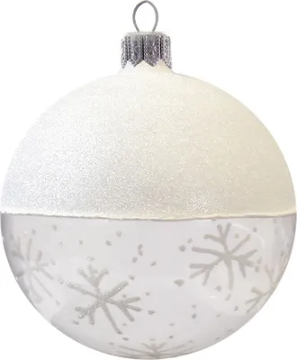Produktbild von Weihnachtskugel klar mit Schneeflocken