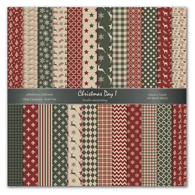 Scrapbook-Papier 24 Blatt 30,5x30,5 cm Wintermotive