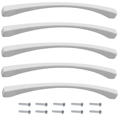 Möbelgriffe-Set, 5 Stück, Lochabstand 160 mm, Metall, Weiß