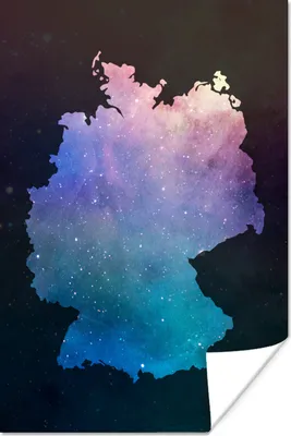 Produktbild von MuchoWow® Poster Karte - Deutschland - Sternenhimmel 20x30 cm - Papierdruck
