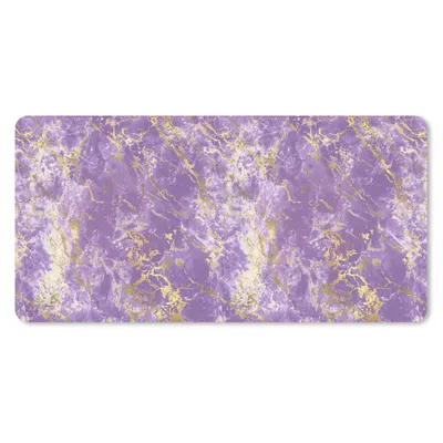 Produktbild von MuchoWow® Schreibtischunterlage Marmor - Lila - Gold - Muster 80x40 cm - XXL Mauspad - Gaming Mauspad
