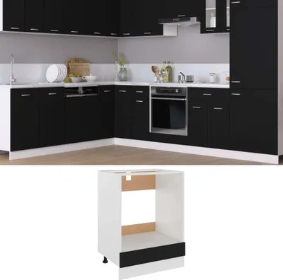 Produktbild von vidaXL Skriňa na sporák Riga čierna 60x46x81,5 cm Materiál na báze dreva