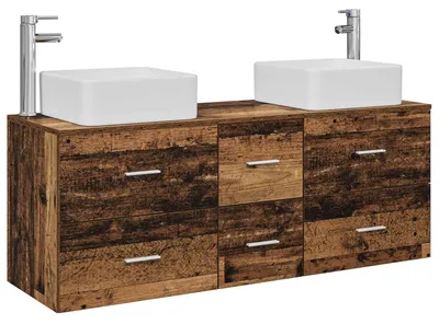 Produktbild von vidaXL Badezimmerschrank-Set 3 stk. Altholz 49,5 x 41 x 63 cm