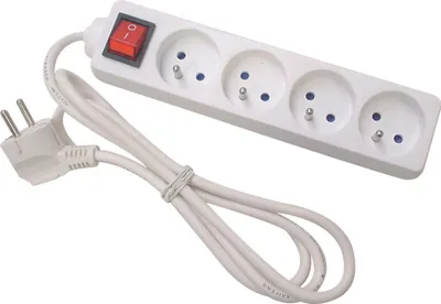 Produktbild von Perel Steckdosenleiste mit Schalter, 4 Typ-E-Steckdosen mit Kindersicherung, 1,5 m H05VV-F 3G1.5