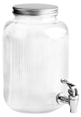 Getränkespender 3,8 L mit Hahn, Glas & Edelstahl