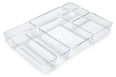 Immagine prodotto di Set di 8 contenitori organizzativi Cube per cassetti - Plastica - Trasparente