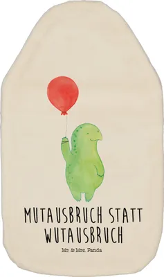 Produktbild von Mr. & Mrs. Panda Wärmflasche Schildkröte Luftballon - Weiß - Geschenk, Wärmflaschen, Wärmekissen, Motivationsspruch, mit Bezug, Schildkröten, gummi