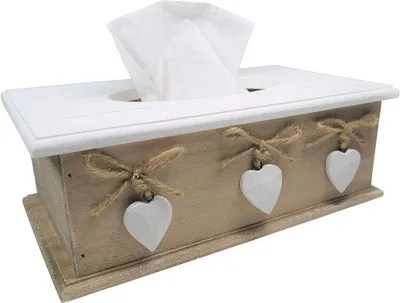 Productafbeelding van Ibenzoa® massief houten zakdoekdispenser met wit gelakt scharnierdeksel, warmbruin – ovaal deksel, ruimtebesparend voor badkamer, woonkamer en werkkamer