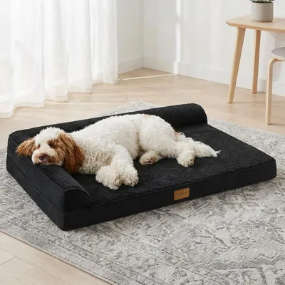 Obrázek produktu pro Ortopedická psí pelíšek, rozměry 122x76 cm, černá barva, velikost L
