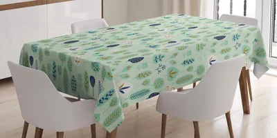 Immagine prodotto di ABAKUHAUS Tovaglia Wald, stile ripetitivo con motivo botanico ispirato alle foglie del giardino, 140 x 170 cm, verde chiaro multicolore