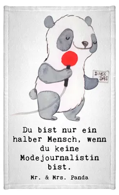 Produktbild von Mr. & Mrs. Panda Handtuch Modejournalistin Herz - Weiß - Geschenk, Witzig, Ausbildung, Klein, buntes, Gästehandtuch 30x50, Spruch, Frotteehandtuch, stoffhandtuch, Studium